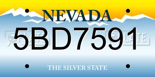 5BD7591 Nevada License Plate