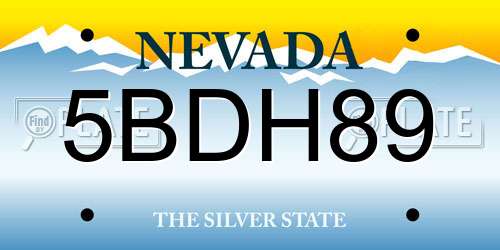 5BDH89 Nevada License Plate