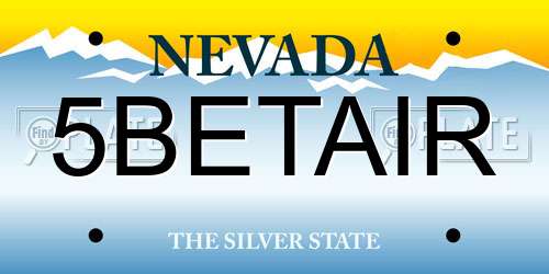 5BETAIR Nevada License Plate