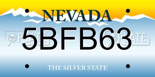 5BFB63 Nevada License Plate