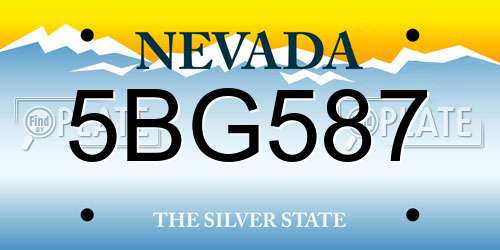 5BG587 Nevada License Plate
