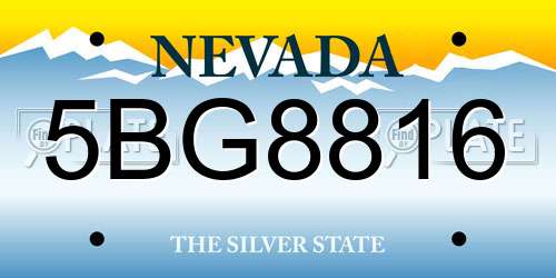 5BG8816 Nevada License Plate