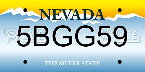 5BGG59 Nevada License Plate
