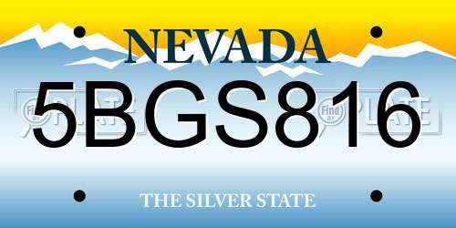 5BGS816 Nevada License Plate