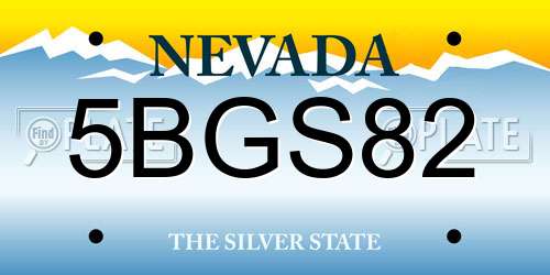 5BGS82 Nevada License Plate