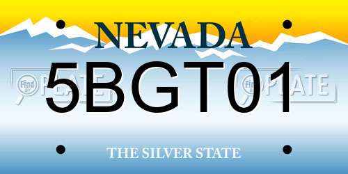 5BGT01 Nevada License Plate
