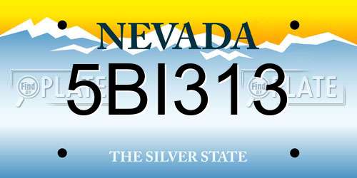 5BI313 Nevada License Plate