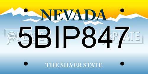 5BIP847 Nevada License Plate
