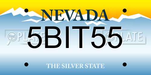 5BIT55 Nevada License Plate