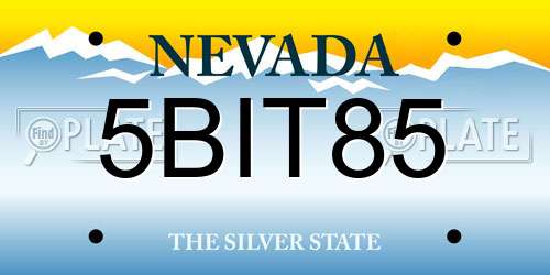 5BIT85 Nevada License Plate