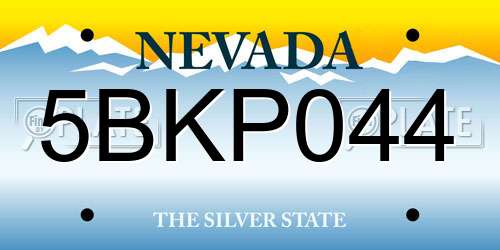 5BKP044 Nevada License Plate