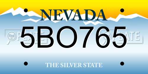 5BO765 Nevada License Plate