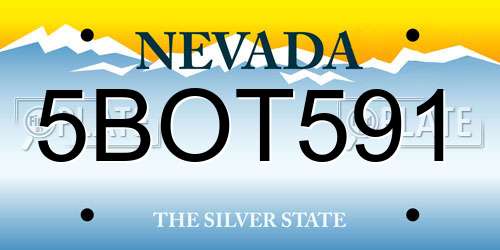 5BOT591 Nevada License Plate