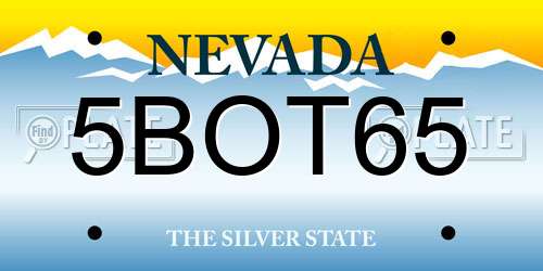 5BOT65 Nevada License Plate