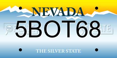 5BOT68 Nevada License Plate