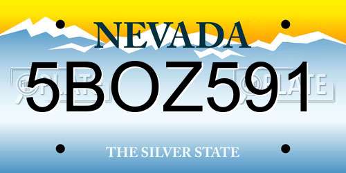 5BOZ591 Nevada License Plate
