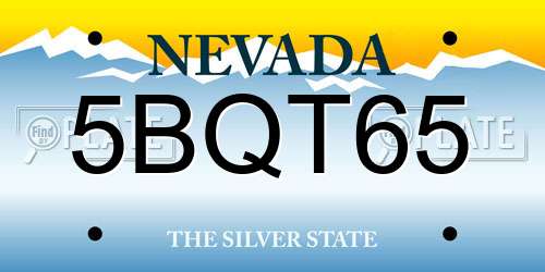 5BQT65 Nevada License Plate