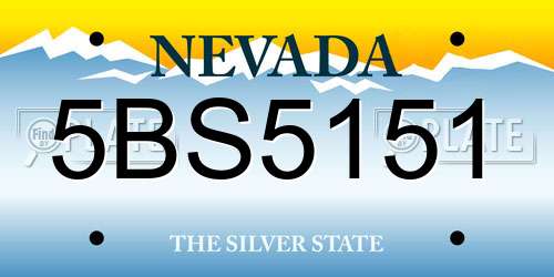 5BS5151 Nevada License Plate