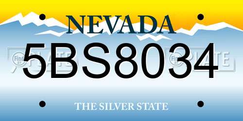 5BS8034 Nevada License Plate