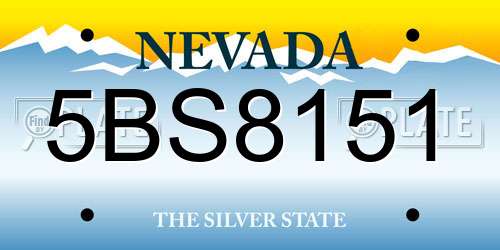 5BS8151 Nevada License Plate