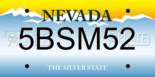 5BSM52 Nevada License Plate