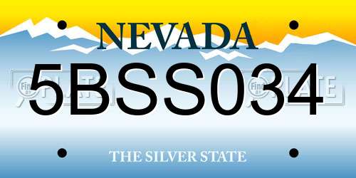 5BSS034 Nevada License Plate