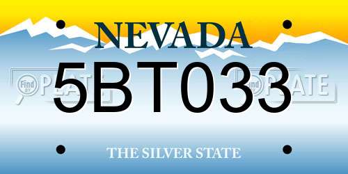 5BT033 Nevada License Plate