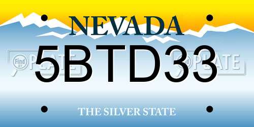5BTD33 Nevada License Plate
