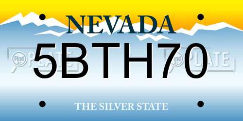 5BTH70 Nevada License Plate
