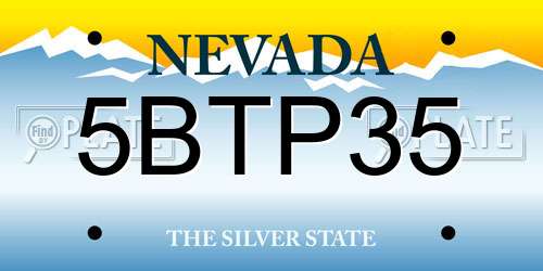 5BTP35 Nevada License Plate