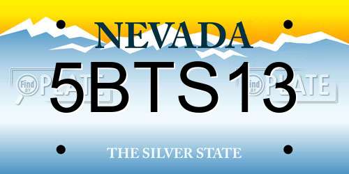 5BTS13 Nevada License Plate