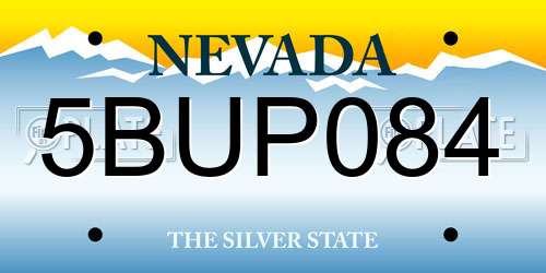 5BUP084 Nevada License Plate