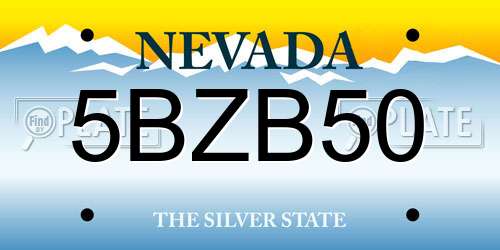 5BZB50 Nevada License Plate