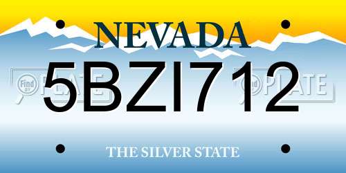 5BZI712 Nevada License Plate