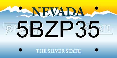 5BZP35 Nevada License Plate