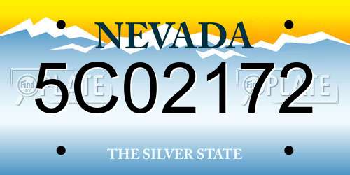 5C02172 Nevada License Plate