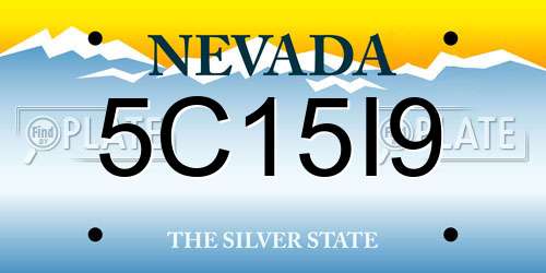 5C15I9 Nevada License Plate