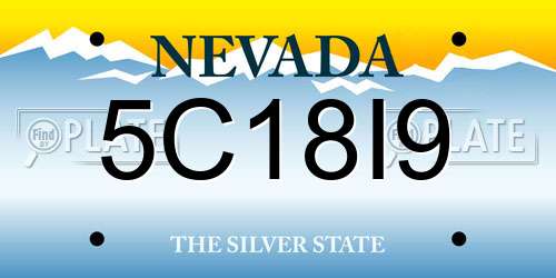 5C18I9 Nevada License Plate