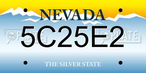 5C25E2 Nevada License Plate
