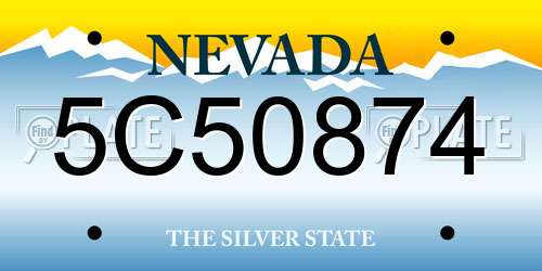 5C50874 Nevada License Plate