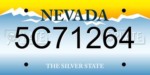 5C71264 Nevada License Plate