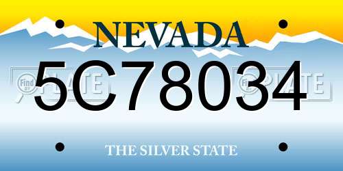 5C78034 Nevada License Plate