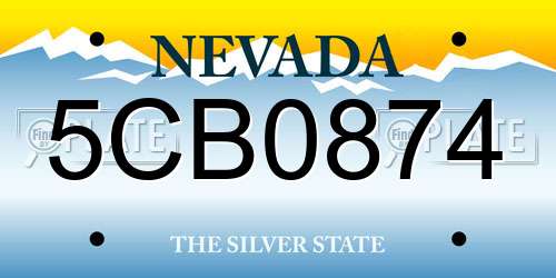 5CB0874 Nevada License Plate
