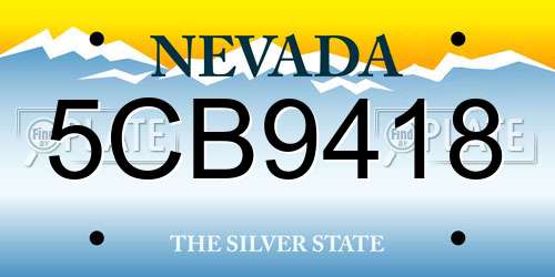 5CB9418 Nevada License Plate