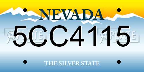 5CC4115 Nevada License Plate