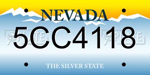 5CC4118 Nevada License Plate