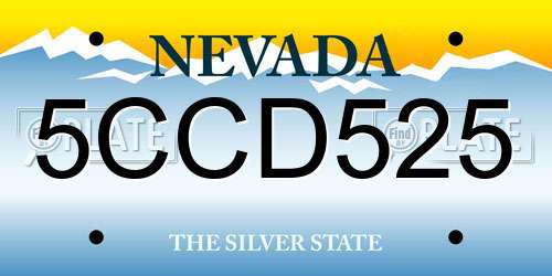 5CCD525 Nevada License Plate
