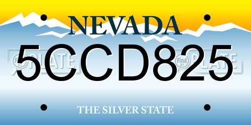 5CCD825 Nevada License Plate