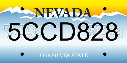 5CCD828 Nevada License Plate