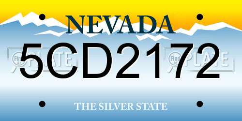 5CD2172 Nevada License Plate